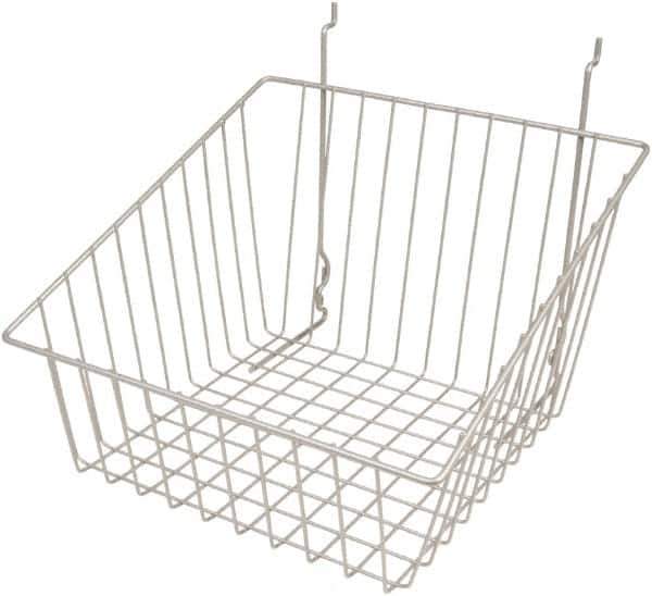 ECONOCO - 12" Deep, Square Steel Peg Board/Slatwall Basket - 12" Wide x 8" High - Exact Tool & Supply