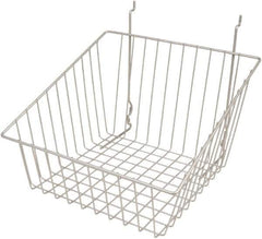 ECONOCO - 12" Deep, Square Steel Peg Board/Slatwall Basket - 12" Wide x 8" High - Exact Tool & Supply