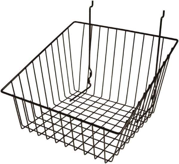 ECONOCO - 12" Deep, Square Steel Peg Board/Slatwall Basket - 12" Wide x 8" High - Exact Tool & Supply
