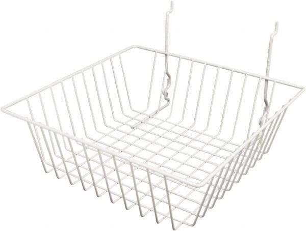 ECONOCO - 12" Deep, Square Steel Peg Board/Slatwall Basket - 12" Wide x 4" High - Exact Tool & Supply