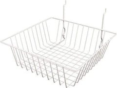 ECONOCO - 12" Deep, Square Steel Peg Board/Slatwall Basket - 12" Wide x 4" High - Exact Tool & Supply