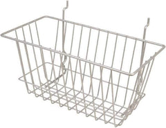ECONOCO - 6" Deep, Rectangular Steel Peg Board/Slatwall Basket - 12" Wide x 6" High - Exact Tool & Supply