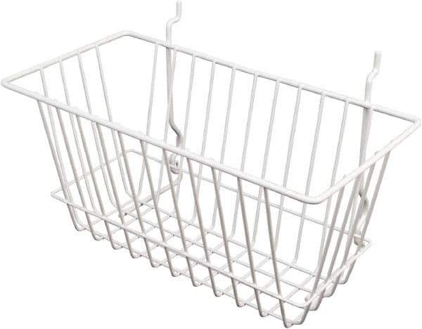 ECONOCO - 6" Deep, Rectangular Steel Peg Board/Slatwall Basket - 12" Wide x 6" High - Exact Tool & Supply