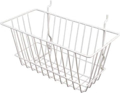 ECONOCO - 6" Deep, Rectangular Steel Peg Board/Slatwall Basket - 12" Wide x 6" High - Exact Tool & Supply
