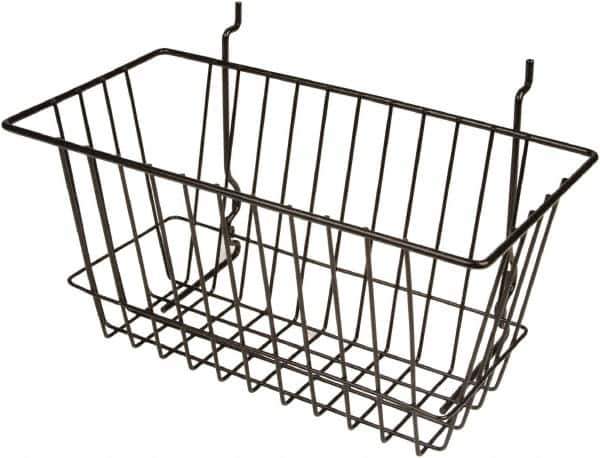 ECONOCO - 6" Deep, Rectangular Steel Peg Board/Slatwall Basket - 12" Wide x 6" High - Exact Tool & Supply