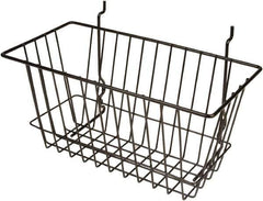 ECONOCO - 6" Deep, Rectangular Steel Peg Board/Slatwall Basket - 12" Wide x 6" High - Exact Tool & Supply