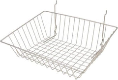 ECONOCO - 12" Deep, Rectangular Steel Peg Board/Slatwall Basket - 15" Wide x 5" High - Exact Tool & Supply