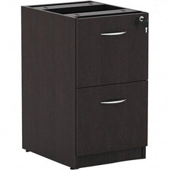ALERA - 15" Wide x 28-1/2" High x 20-1/2" Deep, 2 Drawer Pedestal - Woodgrain Laminate, Espresso - Exact Tool & Supply