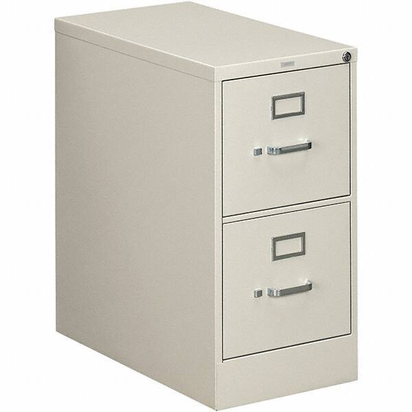 Hon - 15" Wide x 29" High x 26-1/2" Deep, 2 Drawer Vertical File - Steel, Light Gray - Exact Tool & Supply