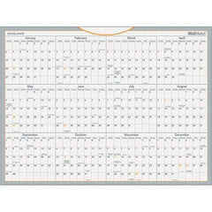 AT-A-GLANCE - 1 Sheet, 24 x 18", Erasable Wall Calendar - Gray, White & Orange - Exact Tool & Supply