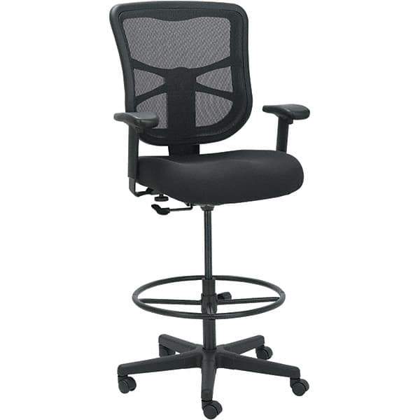 ALERA - 51-5/8" High Stool - 25.63" Wide x 26" Deep, Fabric Mesh Seat, Black - Exact Tool & Supply