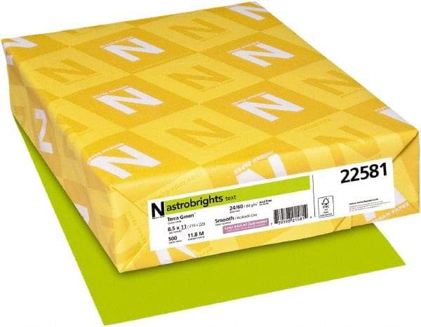 Neenah Paper - 8-1/2" x 11" Terra Green Colored Copy Paper - Use with Laser Printers, Inkjet Printers, Copiers - Exact Tool & Supply