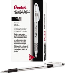 Pentel - Conical Ball Point Pen - Black - Exact Tool & Supply