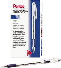 Pentel - Conical Ball Point Pen - Blue - Exact Tool & Supply