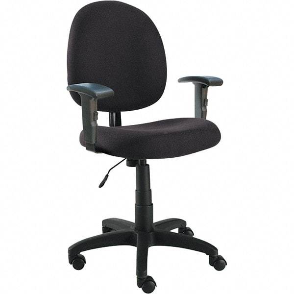 ALERA - 41-1/8" High Adjustable Chair - 25-1/4" Wide x 25-1/4" Deep, 100% Acrylic Fabric Seat, Black - Exact Tool & Supply
