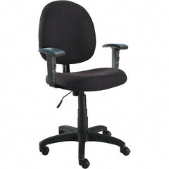 ALERA - 41-1/8" High Adjustable Chair - 25-1/4" Wide x 25-1/4" Deep, 100% Acrylic Fabric Seat, Black - Exact Tool & Supply