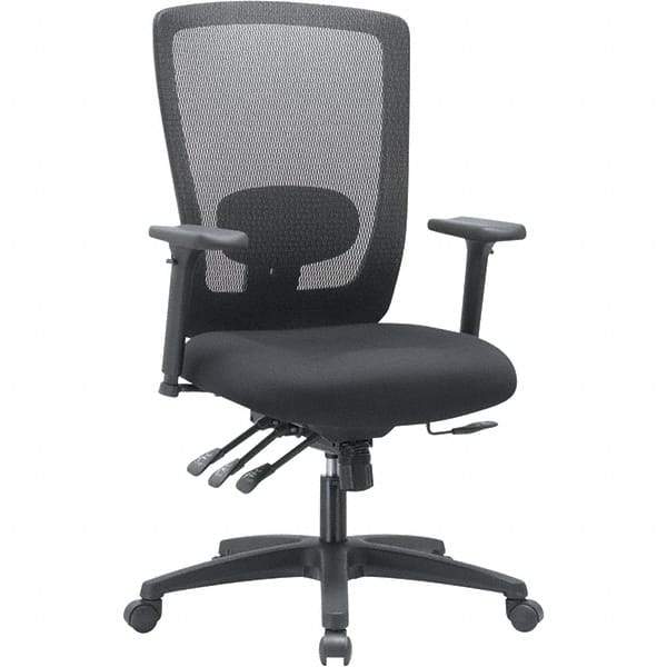 ALERA - 46-1/2" High High Back Chair - 28-1/4" Wide x 27.63" Deep, Fabric Mesh Seat, Black - Exact Tool & Supply