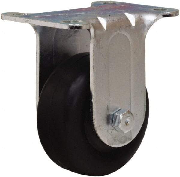 Hamilton - 3" Diam x 1-3/8" Wide x 4-13/16" OAH Top Plate Mount Rigid Caster - Polyolefin, 230 Lb Capacity, Plain Bore Bearing, 2-3/4 x 3-3/4" Plate - Exact Tool & Supply