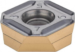 Iscar - IQ845 SYHU0704 MM Grade IC830 Carbide Milling Insert - TiAlN/TiN Finish, 0.165" Thick, 0.543" Inscribed Circle, 0.79mm Corner Radius - Exact Tool & Supply