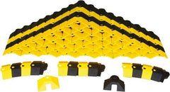 UltraTech - 1 Channel, 24 Ft Long, 3/8" Max Compatible Cable Diam, Yellow/Black ABS On Floor Cable Cover - 3" Overall Width x 3/4" Overall Height, 3/4" Channel Width x 3/8" Channel Height - Exact Tool & Supply