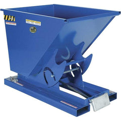 Vestil - 4,000 Lb Load Capacity, 1/2 Cu Yd, Steel Self-Dumping Hopper - 33-9/16" Wide x 51-7/8" Long x 38-1/16" High, Blue - Exact Tool & Supply