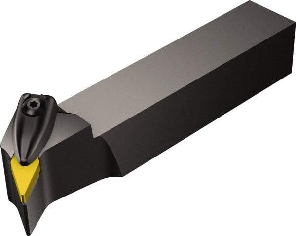 Sandvik Coromant - DVTN, Left Hand Cut, -27.50° Lead Angle, 1" Shank Height x 1" Shank Width, Negative Rake Indexable Turning Toolholder - 6" OAL, VNMG 16 04 08 Insert Compatibility, Series T-Max P - Exact Tool & Supply