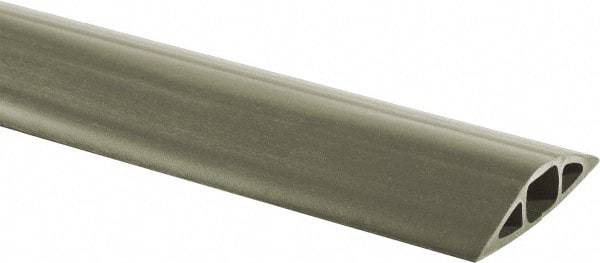 Hubbell Wiring Device-Kellems - 1 Channel, 25 Ft Long, 1/2" Max Compatible Cable Diam, Gray PVC On Floor Cable Cover - 3" Overall Width x 3/4" Overall Height, 3/4" Channel Width x 1/2" Channel Height - Exact Tool & Supply