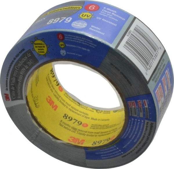 3M - 2" x 25 Yds Blue Duct Tape - 12.1 mil, Rubber Adhesive, Polyethylene Film Backing, 36 Lb/ln Tensile Strength, 200°F Max, Series 8979 - Exact Tool & Supply