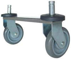 Value Collection - 5" Diam x 1-1/4" Wide, Polyurethane Rigid Caster - 600 Lb Capacity, Friction Ring Stem Mount - Exact Tool & Supply