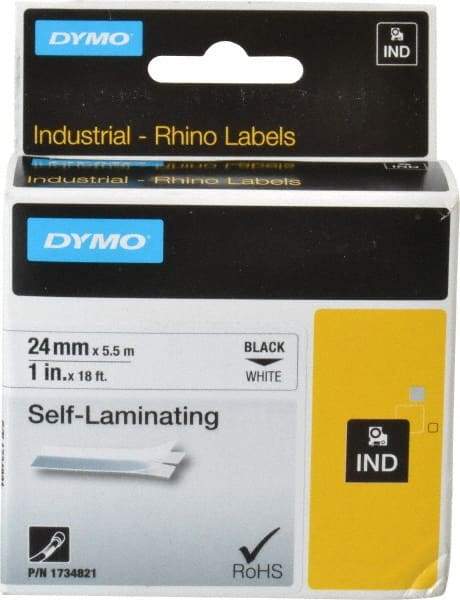Rhino - 216" Long, White Vinyl Self Laminating Label - For RHINO 6000 or RHINO 6500 - Exact Tool & Supply