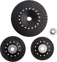 Made in USA - 7" Diam Locking Nut Disc Backing Pad - Medium Density, 10,000 RPM - Exact Tool & Supply