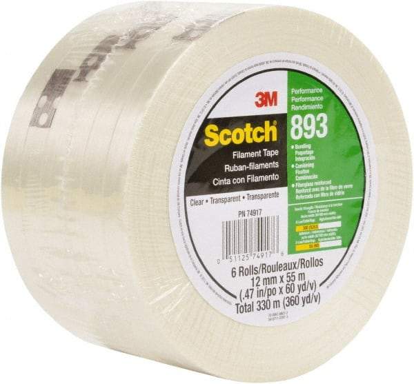 3M - Filament & Strapping Tape Type: Filament Tape Color: Clear - Exact Tool & Supply