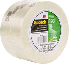 3M - Filament & Strapping Tape Type: Filament Tape Color: Clear - Exact Tool & Supply