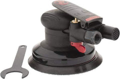 PRO-SOURCE - 12,000 OPM, 3 CFM Air Consumption, 90 psi Air Pressure, Palm Air Orbital Sander - Round Pad, Hook & Loop Backing, 1/4 NPT Inlet - Exact Tool & Supply