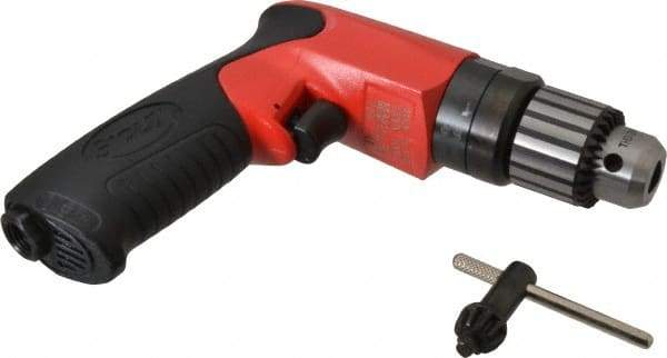 Sioux Tools - 3/8" Keyed Chuck - Pistol Grip Handle, 4,000 RPM, 11.8 LPS, 25 CFM, 0.6 hp - Exact Tool & Supply