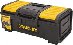 Stanley - 3 Compartment Tool Box - 15-13/32" Wide x 9-5/8" Deep x 6-5/16" High, Polypropylene, Black/Yellow - Exact Tool & Supply