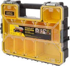 Stanley - 17-1/2" Wide x 14-1/2" High x 4-1/2" Deep, Deep Small Parts Storage Box - Polypropylene Resin Frame, 10 Compartments, 3-1/4" Wide x 3-1/2" High x 4-3/8" Deep Bin - Exact Tool & Supply