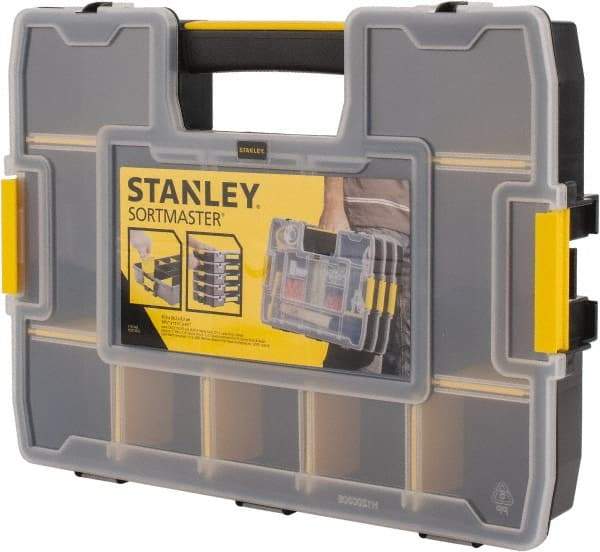 Stanley - 14-39/64" Wide x 2-39/64" High x 11-13/32" Deep, SortMaster Junior - Polypropylene Resin Frame, 14 Compartments - Exact Tool & Supply