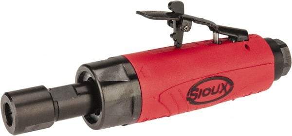 Sioux Tools - 1/4" Collet, Straight Handle, Angle Air Die Grinder - 25,000 RPM, Rear Exhaust, 11 CFM, 0.3 hp, 6.21 bar, 1/4 NPT - Exact Tool & Supply