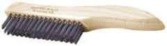 Ability One - 2 Rows x 1 Column Stainless Steel Scratch Brush - 10" OAL, 1" Trim Length, Plastic Shoe Handle - Exact Tool & Supply