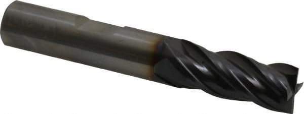 OSG - 7/16", 1" LOC, 7/16" Shank Diam, 2-3/4" OAL, 4 Flute, Solid Carbide Square End Mill - Single End, TiAlN Finish, Spiral Flute, 35° Helix, Centercutting, Right Hand Cut, Right Hand Flute, Series VG441 - Exact Tool & Supply