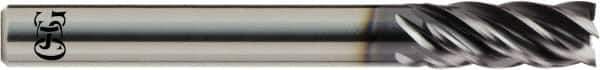 OSG - 3/4", 1-1/8" LOC, 3/4" Shank Diam, 3" OAL, 5 Flute, Solid Carbide Square End Mill - Single End, TiAlN Finish, Spiral Flute, 35° Helix, Centercutting, Right Hand Cut, Right Hand Flute, Series VG541 - Exact Tool & Supply