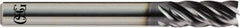OSG - 3/4", 1-1/8" LOC, 3/4" Shank Diam, 3" OAL, 5 Flute, Solid Carbide Square End Mill - Single End, TiAlN Finish, Spiral Flute, 35° Helix, Centercutting, Right Hand Cut, Right Hand Flute, Series VG541 - Exact Tool & Supply
