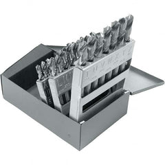 Chicago-Latrobe - 0.234 to 0.413", 118° Point, Bright Finish, High Speed Steel Screw Machine Length Drill Bit Set - Exact Tool & Supply