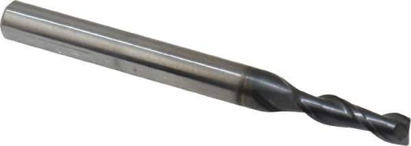 OSG - 9/64", 1/2" LOC, 3/16" Shank Diam, 2" OAL, 2 Flute, Solid Carbide Square End Mill - Single End, TiAlN Finish, Spiral Flute, 35° Helix, Centercutting, Right Hand Cut, Right Hand Flute, Series HP421 - Exact Tool & Supply