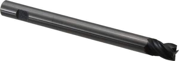 OSG - 5/8", 3/4" LOC, 5/8" Shank Diam, 7" OAL, 4 Flute, Solid Carbide Square End Mill - Single End, TiAlN Finish, Spiral Flute, 35° Helix, Centercutting, Right Hand Cut, Right Hand Flute, Series VG464 - Exact Tool & Supply