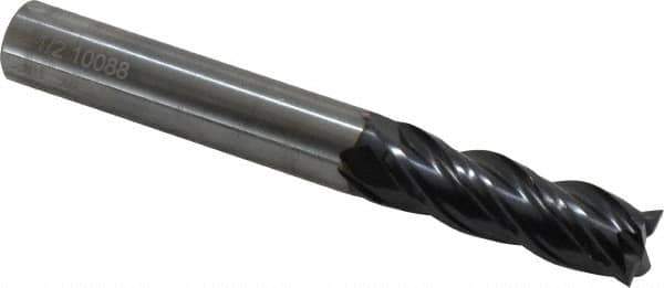 OSG - 1/2", 1-1/2" LOC, 1/2" Shank Diam, 4" OAL, 4 Flute, Solid Carbide Square End Mill - Single End, TiAlN Finish, Spiral Flute, 35° Helix, Centercutting, Right Hand Cut, Right Hand Flute, Series VG441 - Exact Tool & Supply
