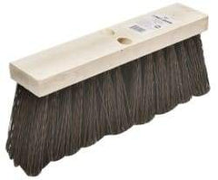 Ability One - 16" Rough Surface Polypropylene Push Broom - 6-3/4" Bristle Length, Wood Block, Tapered Handle Connection - Exact Tool & Supply