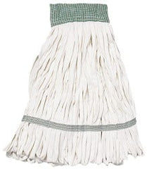 Ability One - Wet Mop Heads & Pads; Style: Loop End ; Material: Cotton/Polyester Fleece ; Approximate Weight (oz.): 32 ; Mop Color: White ; Headband Size (Inch): 5-1/4 ; Connection Type: Clamp Jaw - Exact Tool & Supply