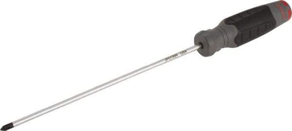 Proto - #1, 12" OAL, Standard Phillips Screwdriver - 8" Blade Length, Round Shank, Ergonomic Handle - Exact Tool & Supply